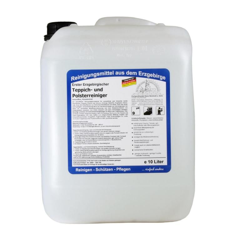 Image Erster Erzgebirgischer Teppich- und Polsterreiniger |  10 Liter tensidfreies Konzentrat ohne Enzyme, optische Aufheller oder Mikroorganismen