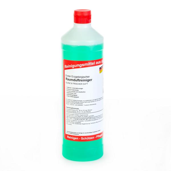 Image Erster Erzgebirgischer Raumduftreiniger | 1 Liter Rundflasche Glanz und frischer Duft für wasserbeständige Flächen und Fußböden