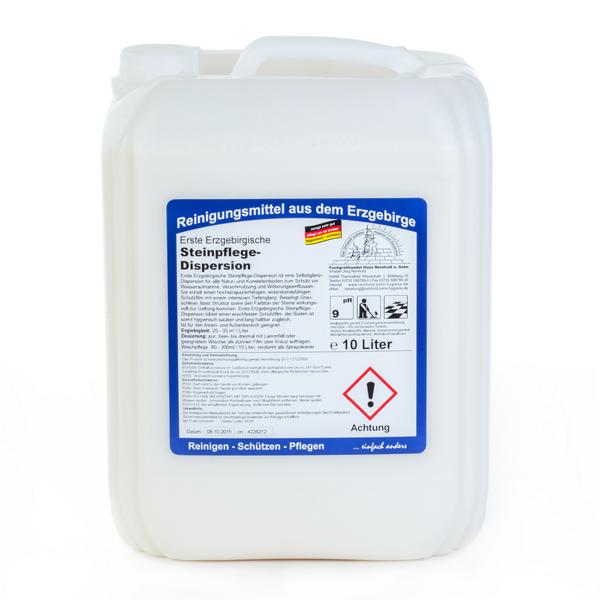 Image Erste Erzgebirgische Steinpflege-Dispersion | 10 Liter Selbstglanz-Dispersion für alle Natur- und Kunststeinböden