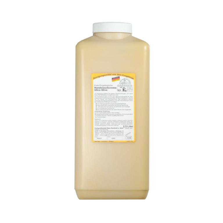 Image Erste Erzgebirgische Handwaschcreme Ultra Olive | 2,5 Liter Handreinigungsmittel für mittlerer bis starker Verschmutzungen 