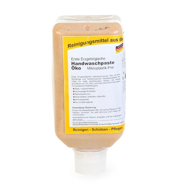 Image Erste Erzgebirgische Handwaschpaste W |  2-Liter-Softflasche (vormals Erste Erzgebirgische Handwaschpaste Öko) Händereinigungsmittel pH-hautneutral, seifenfrei mit Naturreibekörpern, passende Spender ||70481||, ||70412||, ||70414||