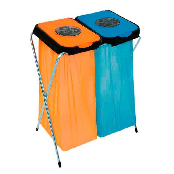 Image Abfallsammler, Müllsackständer "EKOthinks 2" | blau, orange 