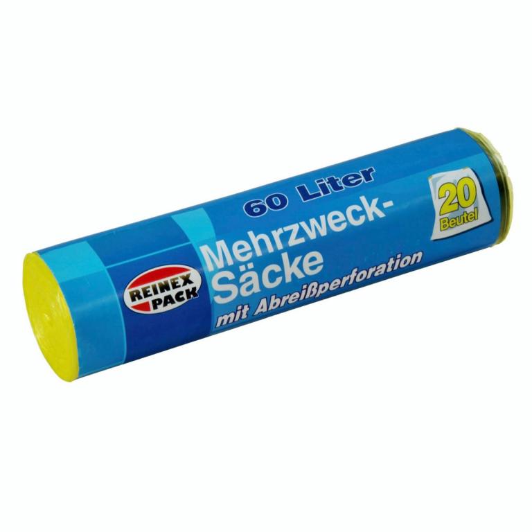 Image Müllbeutel  60 Liter, 13 µ, mit Zugband, 60 x 72 cm, gelb | 20 Stück/Rolle