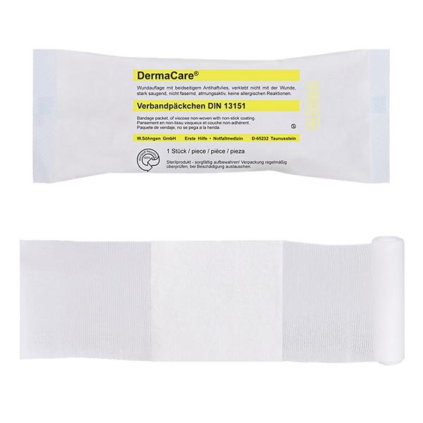 Image DermaCare® Verbandpäckchen DIN 13151, Farbcode gelb | mittel Kompresse aufgesiegelt auf elastische WS-Fixierbinde