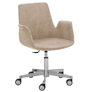 Image Mayer Besuchersessel myHELIOS hellbraun Aluminium Stoff