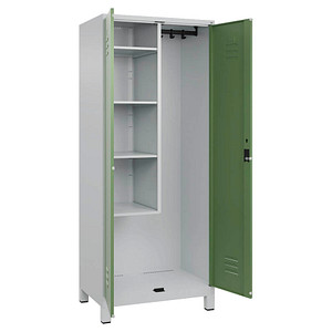 Image CP Putzmittelschrank Classic Plus 080110-02-S10020 lichtgrau, resedagrün 80,0 x 50,0 x 195,0 cm, aufgebaut