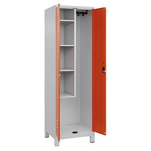 Image CP Putzmittelschrank Classic Plus 080110-00-S10037 lichtgrau, reinorange 60,0 x 50,0 x 195,0 cm, aufgebaut