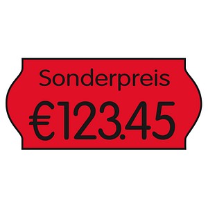 Image CreenLine Preisetiketten leuchtrot permanent 22,0 x 12,0 mm, 36 Rollen
