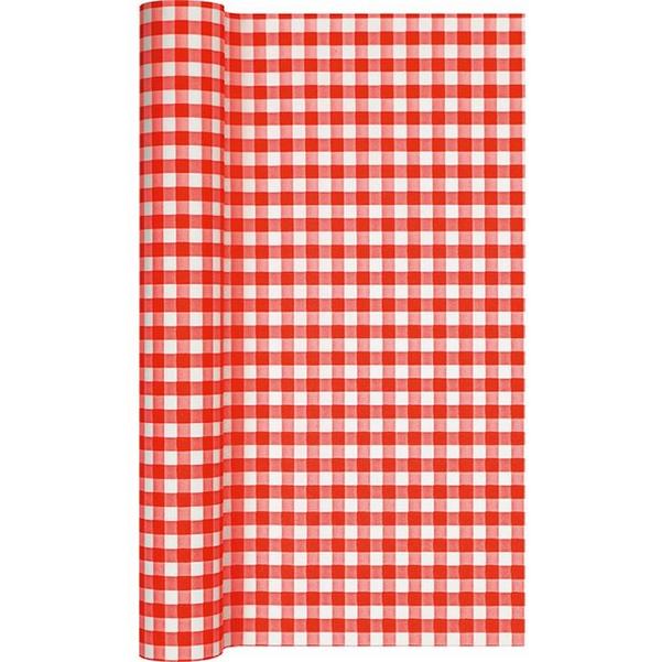 Image HOME FASHION Tischläufer Airlaid  0,40 m x 4,90 m | Motiv Karo rot/weiß 