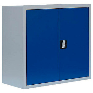 Image LÜLLMANN Stahlschrank 530301 enzianblau, lichtgrau 80,0 x 38,3 x 75,0 cm, aufgebaut