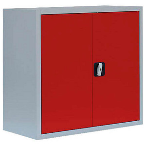 Image LÜLLMANN Stahlschrank 530304 feuerrot, lichtgrau 80,0 x 38,3 x 75,0 cm, aufgebaut