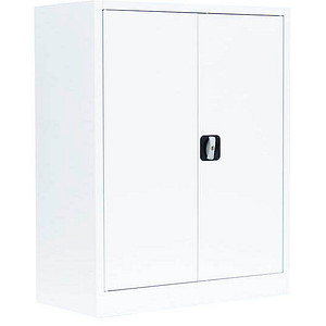 Image LÜLLMANN Stahlschrank 530317 signalweiß 80,0 x 38,3 x 100,0 cm, aufgebaut