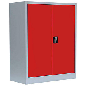Image LÜLLMANN Stahlschrank 530314 feuerrot, lichtgrau 80,0 x 38,3 x 100,0 cm, aufgebaut