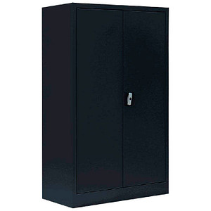 Image LÜLLMANN Stahlschrank 530299 tiefschwarz 80,0 x 38,3 x 120,0 cm, aufgebaut