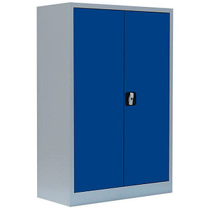 Image LÜLLMANN Stahlschrank 530321 enzianblau, lichtgrau 92,5 x 42,2 x 120,0 cm, aufgebaut