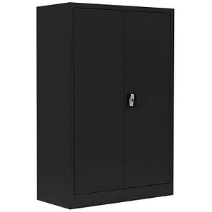 Image LÜLLMANN Stahlschrank 530329 tiefschwarz 92,5 x 42,2 x 120,0 cm, aufgebaut