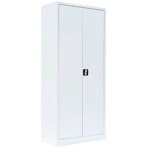Image LÜLLMANN Stahlschrank 530337 signalweiß 80,0 x 38,3 x 180,0 cm, aufgebaut