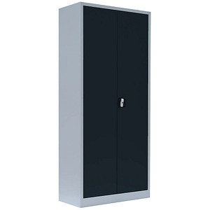 Image LÜLLMANN Stahlschrank 530338 anthrazit, lichtgrau 80,0 x 38,3 x 180,0 cm, aufgebaut