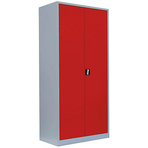Image LÜLLMANN Stahlschrank 530344 feuerrot, lichtgrau 92,5 x 42,2 x 195,0 cm, aufgebaut