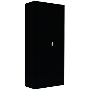 Image LÜLLMANN Stahlschrank 530339 tiefschwarz 80,0 x 38,3 x 180,0 cm, aufgebaut