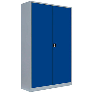 Image LÜLLMANN Stahlschrank 530381 enzianblau, lichtgrau 120,0 x 60,0 x 195,0 cm, aufgebaut