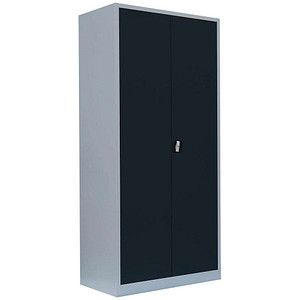 Image LÜLLMANN Stahlschrank 530368 anthrazit, lichtgrau 92,5 x 60,0 x 195,0 cm, aufgebaut