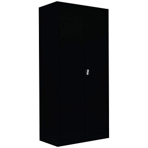 Image LÜLLMANN Stahlschrank 530369 tiefschwarz 92,5 x 60,0 x 195,0 cm, aufgebaut