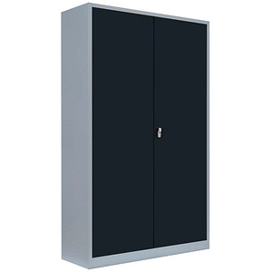 Image LÜLLMANN Stahlschrank 530388 anthrazit, lichtgrau 120,0 x 60,0 x 195,0 cm, aufgebaut