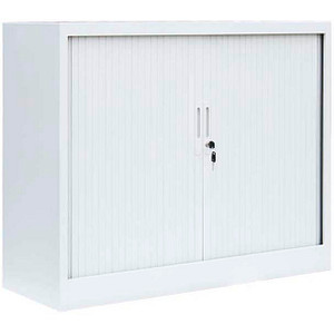 Image LÜLLMANN Schiebetürenschrank, 555137 signalweiß 2 Fachböden 120,0 x 45,7 x 105,0 cm