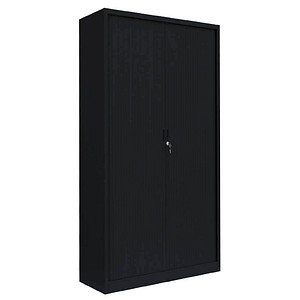 Image LÜLLMANN Schiebetürenschrank, 555159 tiefschwarz 4 Fachböden 100,0 x 45,7 x 195,0 cm