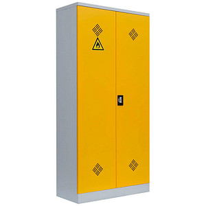 Image LÜLLMANN Umweltschrank 566256 rapsgelb, lichtgrau 91,6 x 42,2 x 195,0 cm, aufgebaut