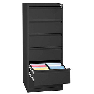 Image LÜLLMANN Karteischrank tiefschwarz 53,0 x 62,0 x 132,0 cm