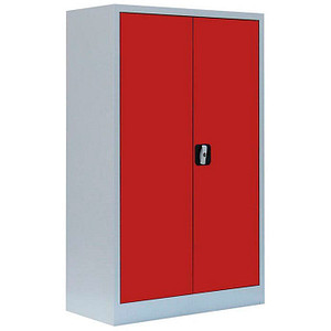 Image LÜLLMANN Stahlschrank 530294 feuerrot, lichtgrau 80,0 x 38,3 x 120,0 cm, aufgebaut