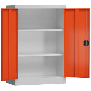 Image LÜLLMANN Stahlschrank ClassiX X-530324 feuerrot, lichtgrau 92,0 x 42,0 x 120,0 cm, aufgebaut
