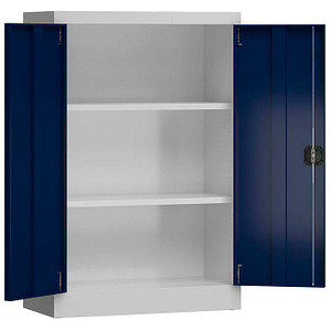 Image LÜLLMANN Stahlschrank ClassiX X-530291 enzianblau, lichtgrau 80,0 x 38,0 x 120,0 cm, aufgebaut