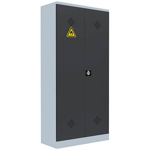 Image LÜLLMANN Umweltschrank 566258 anthrazit, lichtgrau 91,6 x 42,2 x 195,0 cm, aufgebaut