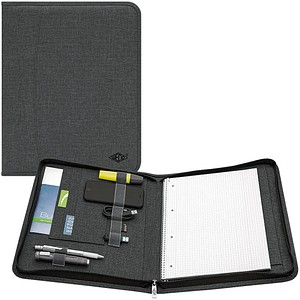Image WEDO Schreibmappe COLLEGE, A4, Polyester, grau mit Leinenstruktur, Einsteckfach