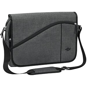 Image WEDO Notebook-Umhängetasche Messenger Bag COLLEGE, grau aus Polyester, Leinenst