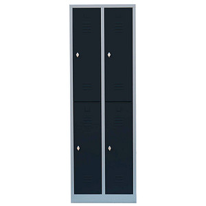 Image LÜLLMANN Spind anthrazit, lichtgrau 521228, 4 Schließfächer 60,0 x 50,0 x 195,0 cm