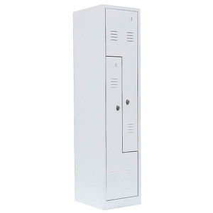 Image LÜLLMANN Z-Spind signalweiß 525107, 2 Schließfächer 41,5 x 50,0 x 180,0 cm