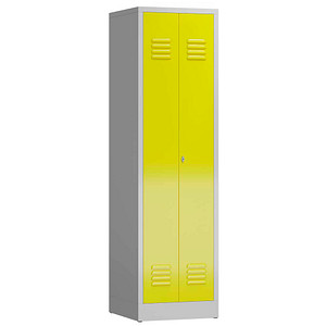 Image LÜLLMANN Spind ClassiX lichtgrau, zinkgelb X-510706, 1 Schließfach 50,0 x 50,0 x 180,0 cm