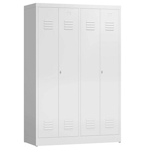 Image LÜLLMANN Spind ClassiX signalweiß X-510447, 2 Schließfächer 118,5 x 50,0 x 180,0 cm