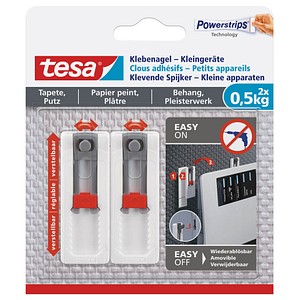 Image TESA Powerstrips Klebenagel, für Tapete und Putz, 0,5 kg für Kleingeräte, ideal