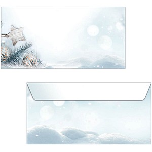 Image Weihnachts-Umschlag Snow Star DL, 90 g, gummiert, Innendruck