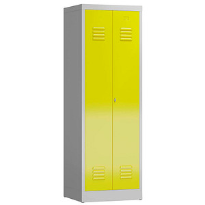 Image LÜLLMANN Spind ClassiX lichtgrau, zinkgelb X-510426, 1 Schließfach 59,0 x 50,0 x 180,0 cm