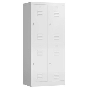 Image LÜLLMANN Spind ClassiX signalweiß X-523227, 4 Schließfächer 80,0 x 50,0 x 180,0 cm