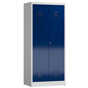 Image LÜLLMANN Spind ClassiX enzianblau, lichtgrau X-515421, 1 Schließfach 80,0 x 50,0 x 180,0 cm