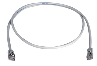 Image Telegärtner Patchkabel, Kat.5e, kurze Tülle, grau, 10,0 m