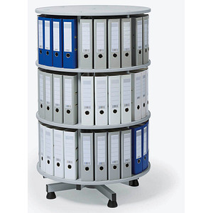 Image Ordnerdrehsäule hellgrau bis zu 72 Ordner, Komplett drehbar, H: 130,0 cm