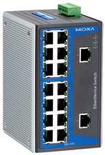 Image MOXA Unmanaged Industrial Ethernet PoE Switch, 16 Port